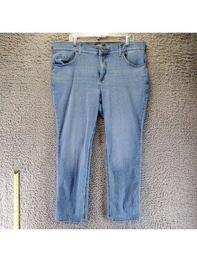 Lee Jeans Womens 20W Blue Slim Fit Straight Leg Mid Rise Plus Size Stretch Denim